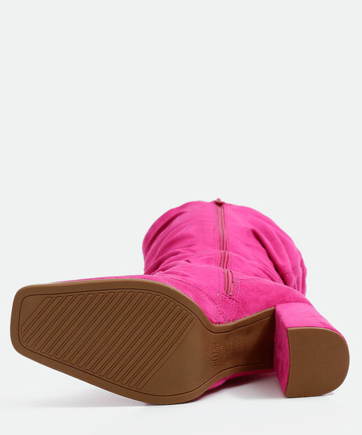 Bota Feminina Cano Alto Franzido Salto Grosso Vizzano 