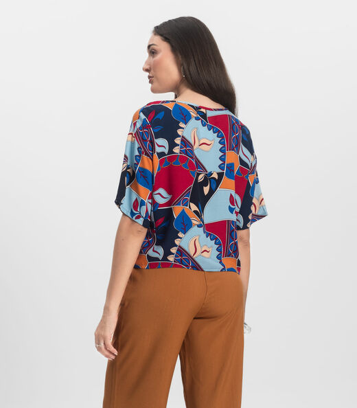 Blusa Feminina Estampada Infinita Cor Azul