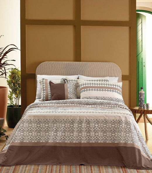 Jogo De Cama Classic Casal 4 Peças Teka Bege