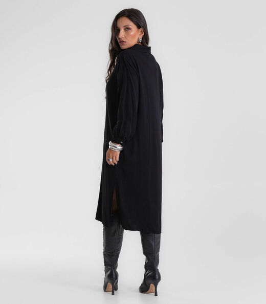 Vestido Chemise Feminino Liso Endless Preto