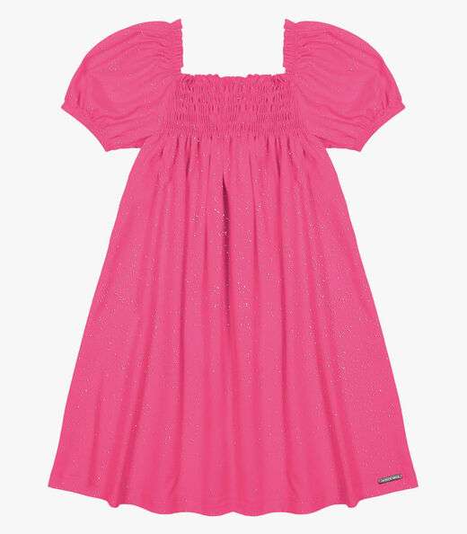 Vestido Infantil Com Glitter Trick Nick Rosa