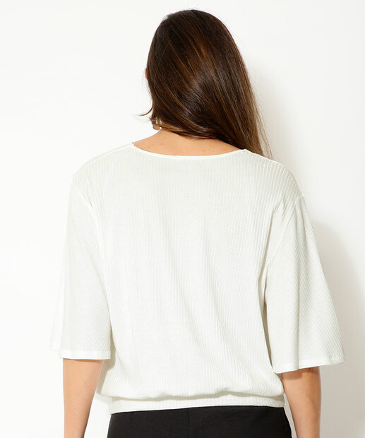 Blusa Feminina Transpassada Manga 3/4 Marisa