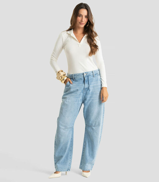 Polo Manga Longa Feminina Cotton Leve Dianna Bege
