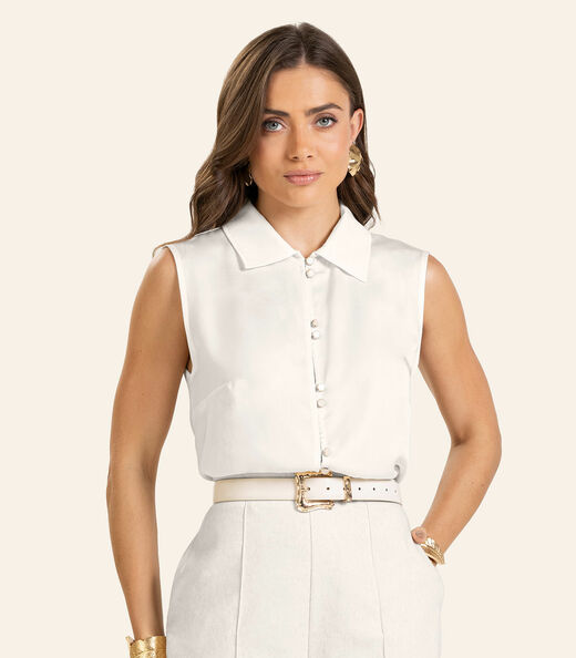 Image_Camisa Gola Polo Viscose Khyara Feminina Endless Bege