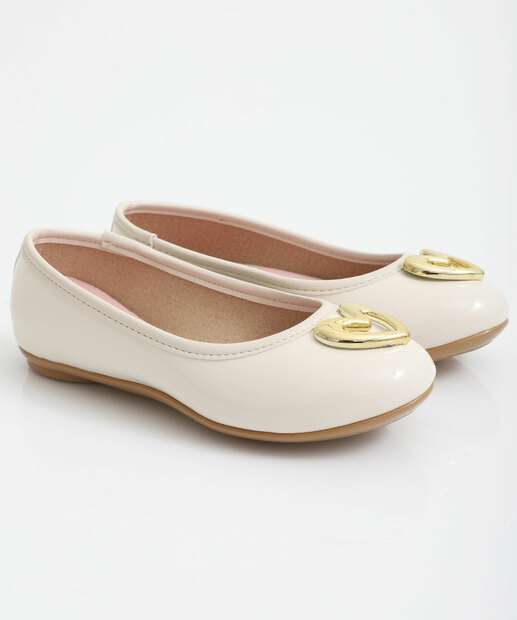 Sapatilha Infantil Detalhe Metalizado Molekinha Branco