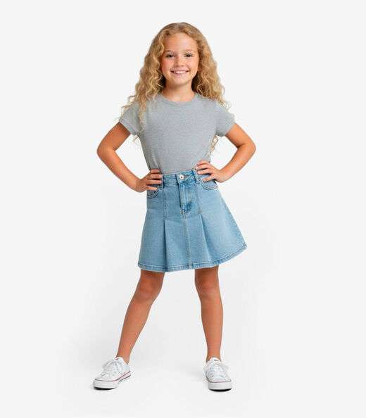 Image_Blusa Básica Infantil Manga Curta Lisa Soletex Cinza