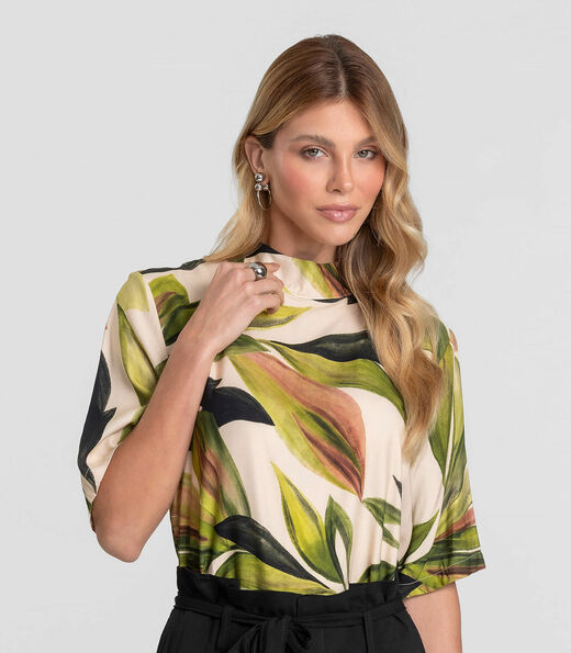 Image_Blusa Feminina em Tecido Estampado Dianna Bege