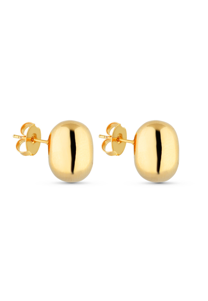 Brinco Semijoia Liso Banho Em Ouro 18k