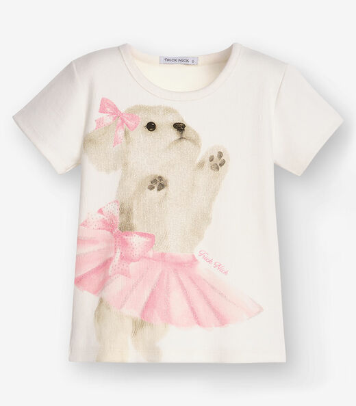 Blusa Ribana 2X1 Menina Trick Nick Bege