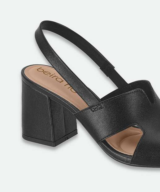 Sandália Salto Grosso Feminina Beira Rio Preto