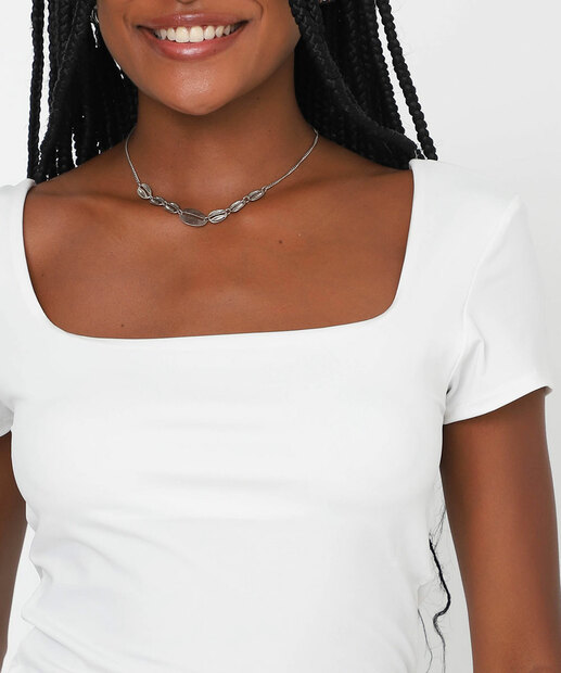Blusa Feminina Cropped Suplex Marisa Off White