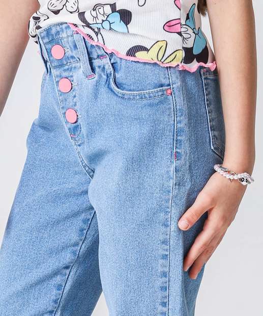 Calça Jeans Clochard Infantil Marisa Tam 4 a 10 Azul