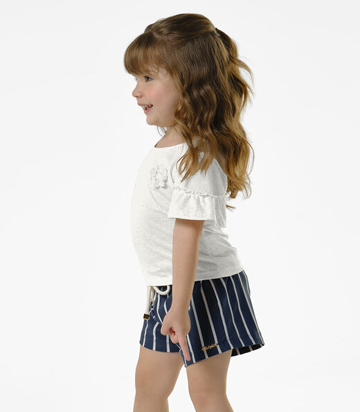 Conjunto Infantil Blusa Com Shorts Trick Nick Bege
