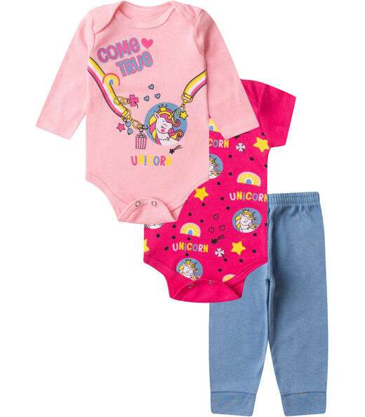 Image_Kit Body Infantil Longo 3 Peças Select Rosa