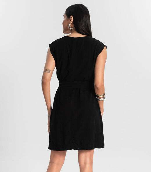 Vestido Feminino Curto Viscose Preto