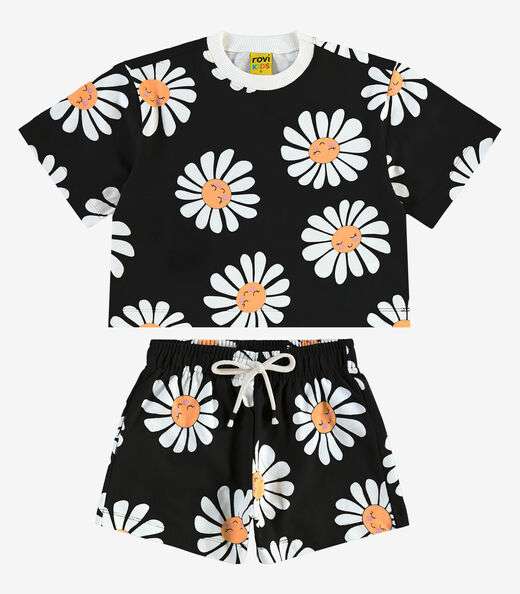 Image_Conjunto Blusa Com Shorts Rovitex Kids Preto