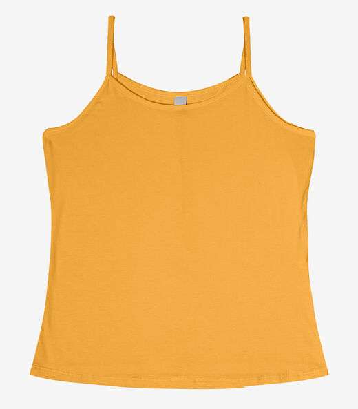 Blusa de Alça Feminina Viscotorcion Básica Rovitex Amarelo