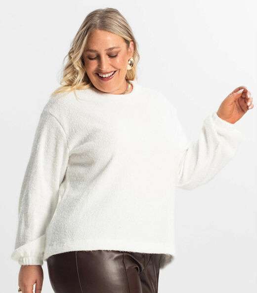 Blusão Feminino Plus Size Secret Glam Bege
