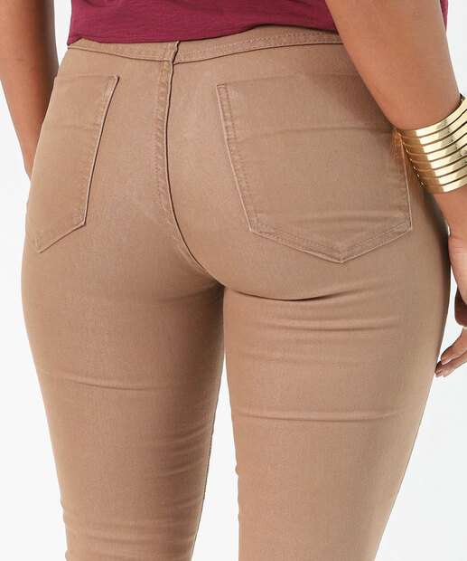 Calça Feminina Sarja Cigarrete Sawary Bege