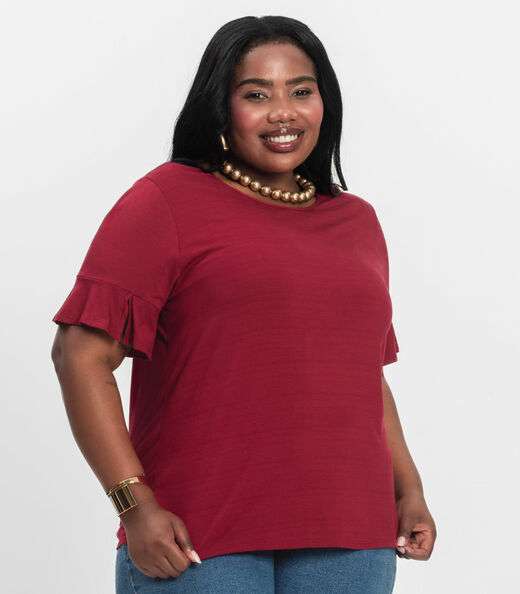 Blusa Plus Size Infinita Cor Rovitex Vermelho