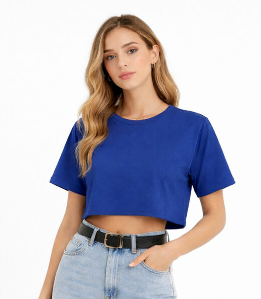 Image_Blusa Feminina Básica Malha Suplex Infinita Cor Azul