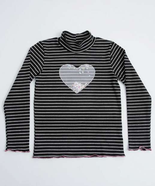Camiseta Infantil Canelada Listrada Marisa Tam 4 a 10