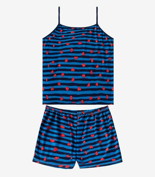 Short Doll Curto Feminino De Liganete Bella Ana Azul