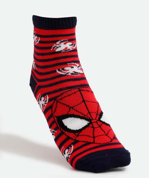 Kit 2 Pares Meias Infantil Soquete Homem Aranha Marvel
