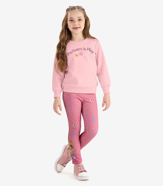 Conjunto de Moletom Com Legging E Blusão Rovi Kids Rosa