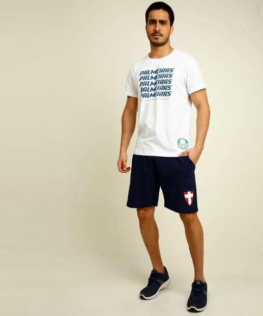 Bermuda Masculina Fitness Moletinho Bolsos Time Palmeiras
