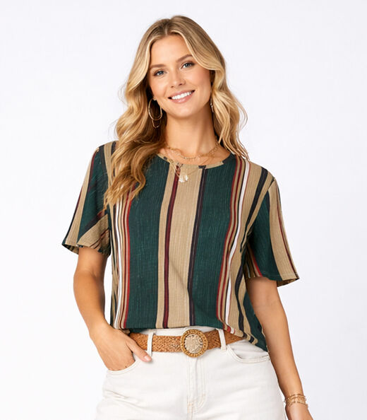 Image_Blusa Feminina em Ribana Canelada Infinita Cor Verde