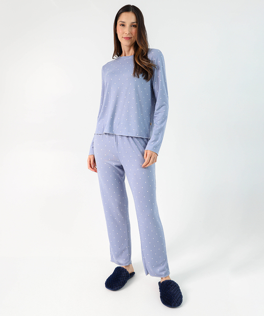 Image_Pijama Feminino Tricô Poá Marisa Azul