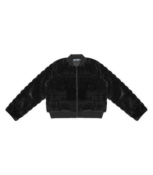 Jaqueta Juvenil Feminina Com Pelo Minty Preto