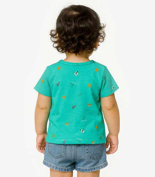 Camiseta Infantil Menino Animais Infinita Cor Verde