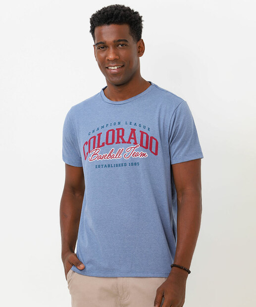 Image_Camiseta Masculina Estampa Frontal Manga Curta Marisa Azul