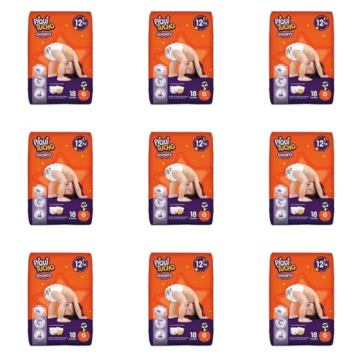 Image_Kit 9 Fraldas Shorts Piquitucho Jumbinho (Xg) c/14 Unidades cada