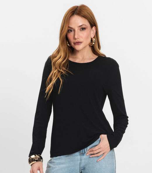 Blusa Manga Longa Select Preto