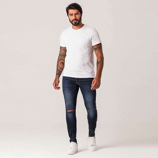 Image_Calça Jeans Super Skinny Puídos Masculina Zune
