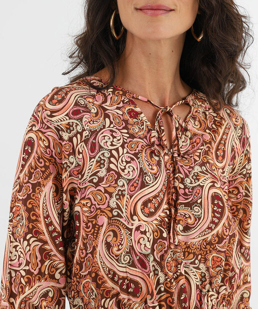 Vestido Midi Feminino Brilho Lurex Paisley Marisa Marrom