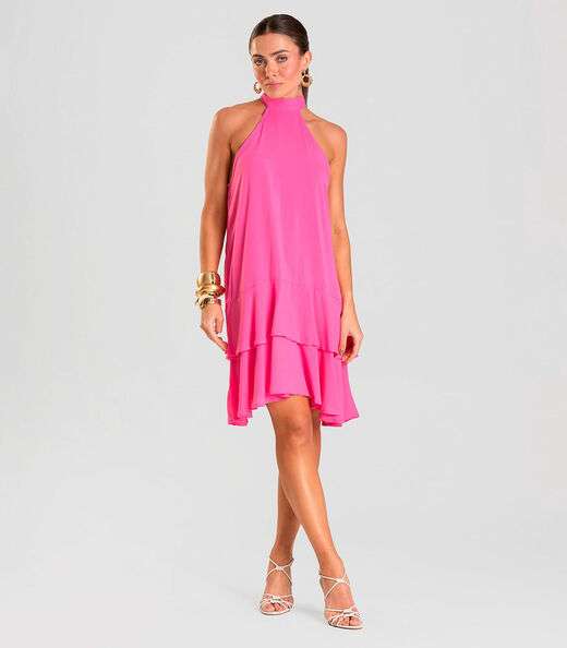 Image_Vestido Curto Feminino Em Viscose Style Box Rosa