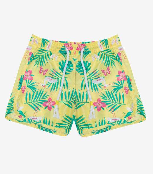 Image_Shorts Feminina Tactel Estampado Rovitex Kids Amarelo