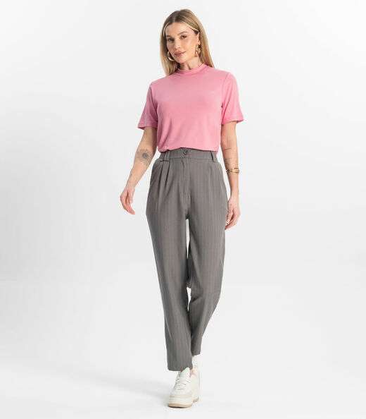 Blusa Feminina Básica em Malha Visco Rovitex Rosa