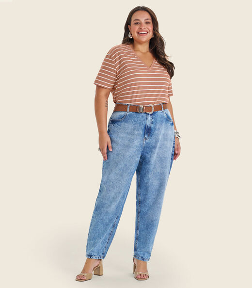 Image_Blusa Feminina Plus Size Gola V Secret Glam Marrom