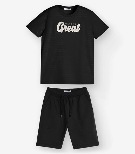 Image_Conjunto Camiseta com Bermuda Menino Trick Nick Preto