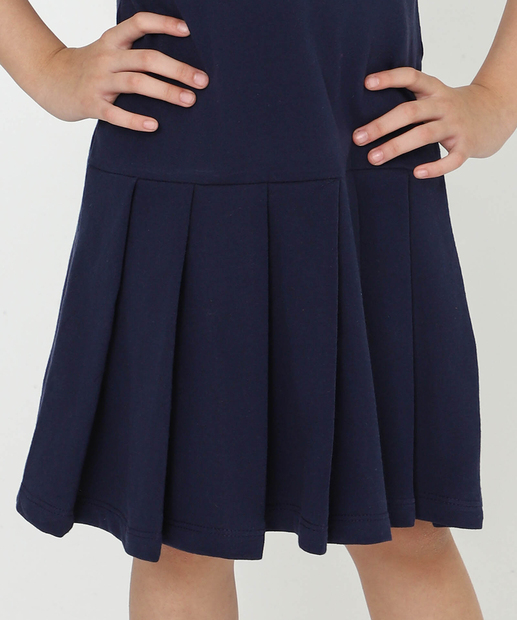 Vestido Infantil Polo Laço Marisa Tam 4 a 10 Azul