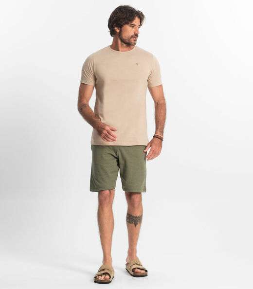 Camiseta Masculina Basica Diametro Bege