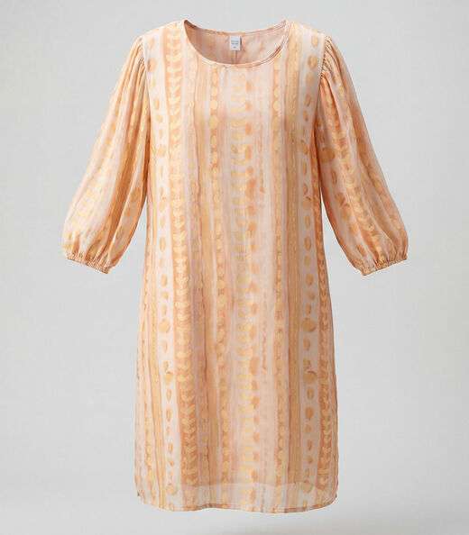 Vestido Midi Com Manga Flare 3/4 Infinita Cor Bege