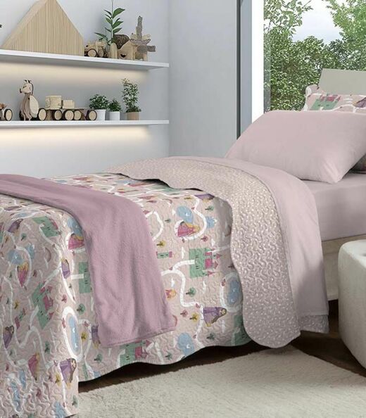 Image_Jogo De Colcha Evolution Infantil Solteiro Camesa Rosa
