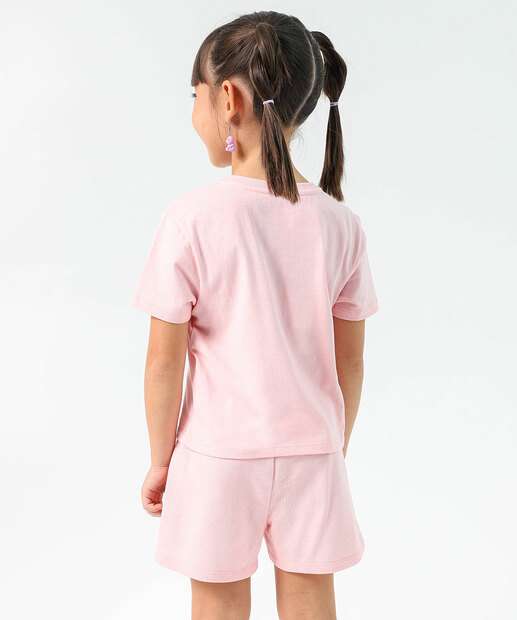 Conjunto Infantil Moletinho Stitch Tam 4 a 10 Rosa