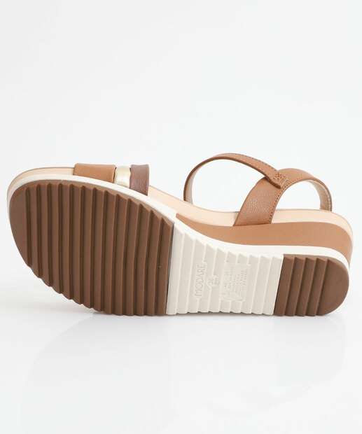 Sandália Feminina Plataforma Recorte Modare Caramelo